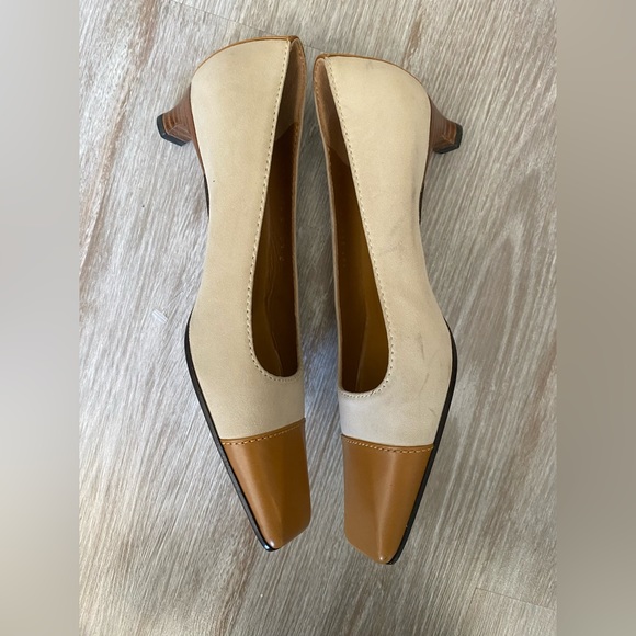 Gucci Cream & tan Capped Toe kitten Heels - Picture 4 of 6